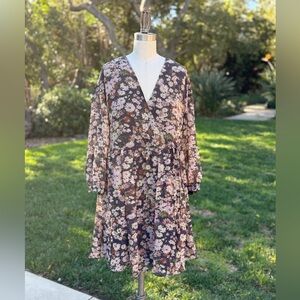 Madewell faux-wrap floral print dress - size XS